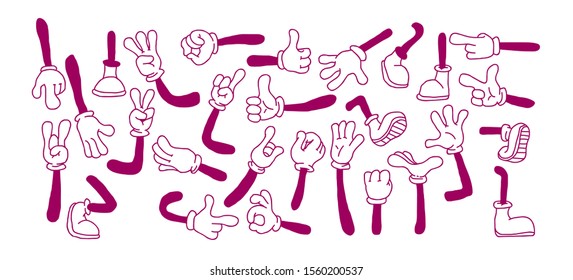 set hand pose icon for animation or comic