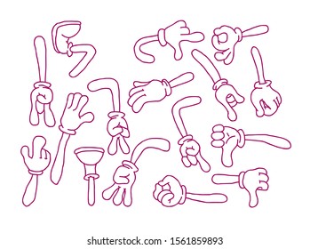 set hand pose icon for animation or comic
