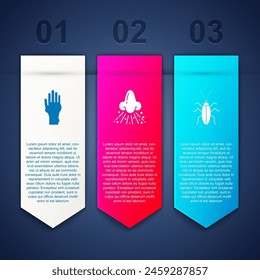 Set Hand with psoriasis or eczema, Runny nose and Cockroach. Business infographic template. Vector