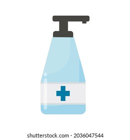 Set of hand sanitizer bottles, washing gel, spray, liquid soap. Personal protective equipment. Sanitizer to prevent colds, virus, Coronavirus, flu. Bottle illustration. Hand soap