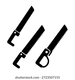 Set Handsägewerkzeug Silhouetten für Holzbearbeitung Tischlerei und DIY Bauprojekte