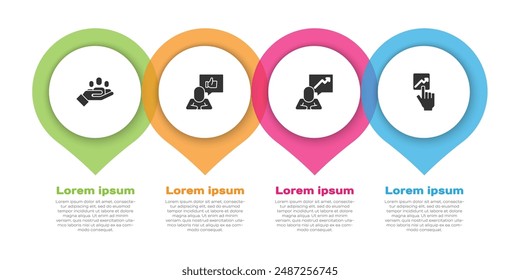 Set Hand for search a people, like, Team leader and . Business infographic template. Vector