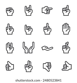 set of Hand Sign icons