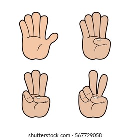 Set Hand Signals On White Background Stock Vector (Royalty Free ...