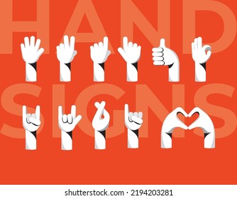 un conjunto de iconos de signos de mano 