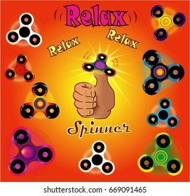 Set Hand spinner. Fidget toy for increased focus, stress relief.