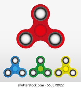 Set of Hand spinning machine. Rotation. Vector