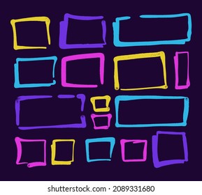 Conjunto de imágenes de burbujas de voz de graffiti con pulverización a mano. fondo de elementos de diseño