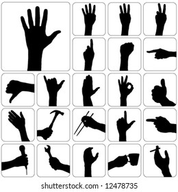 set of hand vector