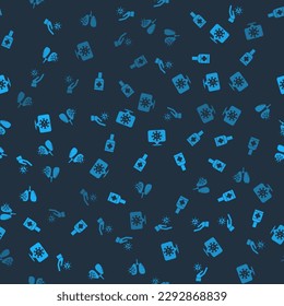 Set Hand with virus, Liquid antibacterial soap, Corona on location and Virus cells in lung on seamless pattern. Vector