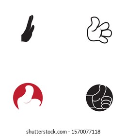 Set Hand Wave Logo Template vector symbol nature
