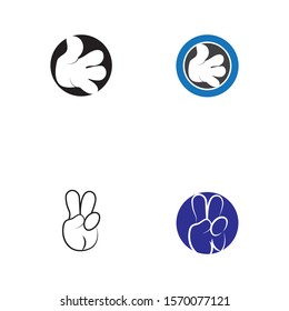 Set Hand Wave Logo Template vector symbol nature