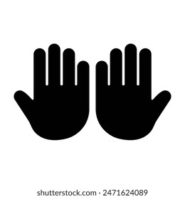 Set of Hand waving, hand gesture icon. human hand palm with fingers icon collection. Vector Illustration. 
