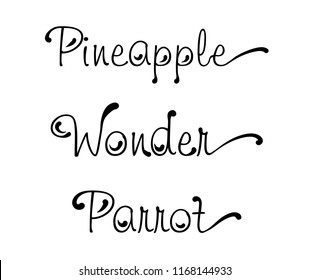 Set of hand writing design element