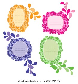 Set of hand written frames with doodling elements