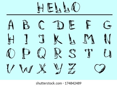 A set of hand written letters in an easily editable vector format.