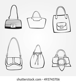set of handbags