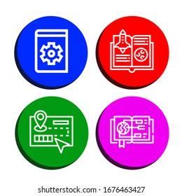 Set of handbook icons. Such as Manual, Guide , handbook icons