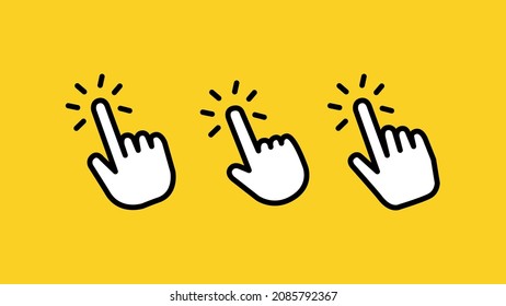 Set of hand-clicking vector icon illustration