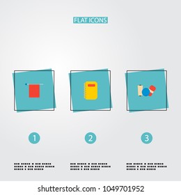 Set of handcraft icons flat style symbols with knit needle, yarn, scrapbooking and other icons for your web mobile app logo design.