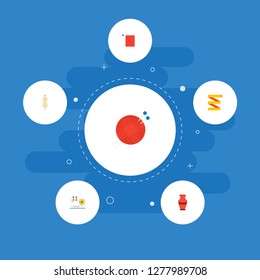Set of handcraft icons flat style symbols with mannequin, knitting machine, knit needle and other icons for your web mobile app logo design.