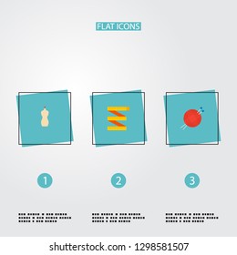 Set of handcraft icons flat style symbols with measuring, mannequin, knitting and other icons for your web mobile app logo design.