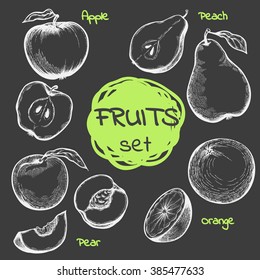 Set of hand-drawing fruits for your design.