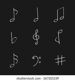 Set of hand-drawing notes. Vector illustration.