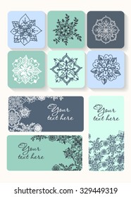 A set of hand-drawn abstract flowers in various forms