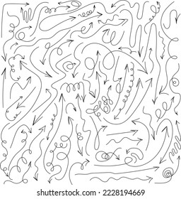 Conjunto de flechas dibujadas a mano. Colección vectorial de doodle de flecha. Icono de marca de flecha