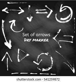 Set of hand-drawn arrows on chalk board