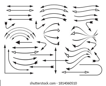 set of hand-drawn arrows. Ornament Bow Arrow vector for t-shirt and other graphic work.