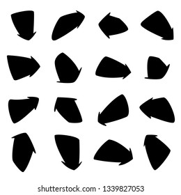 Set of hand-drawn arrows. Vector illustration on white background.