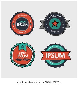 Set of hand-drawn badges