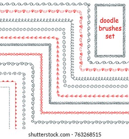 set of hand-drawn brushes