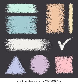 Set of hand-drawn chalk banners.