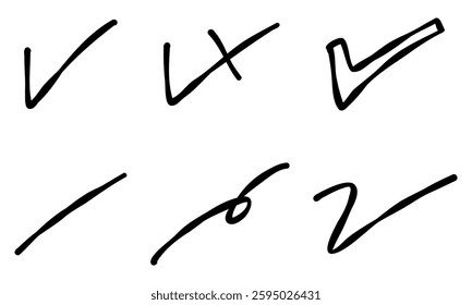 Set of Hand-Drawn Check Marks