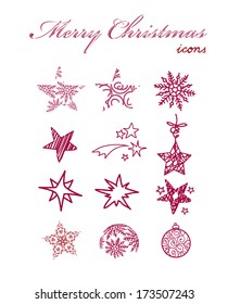 Set of hand-drawn christmas icon elements 