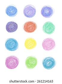 set of hand-drawn circles, elements for desicn, vector