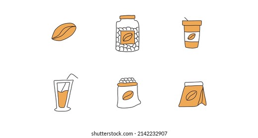 set of handdrawn coffee icon