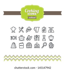 Set of hand-drawn cooking icons