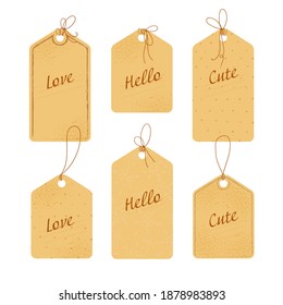 set of handdrawn craft label