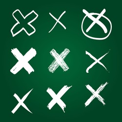 Set of Hand-drawn cross