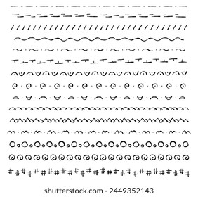 Set of hand-drawn decorative lines, decorative lines, text decoration