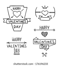 Set of handdrawn design elements
