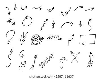 Set of hand-drawn doodle arrows
Abstract doodle arrows on white background