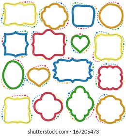 Set of hand-drawn doodle frames