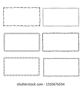 set of hand-drawn doodle frames. Sketch borders