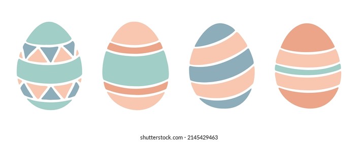 Set of hand-drawn Easter eggs