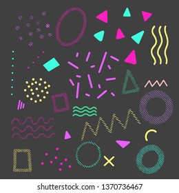 A set of hand-drawn elements for the design of backgrounds and media.